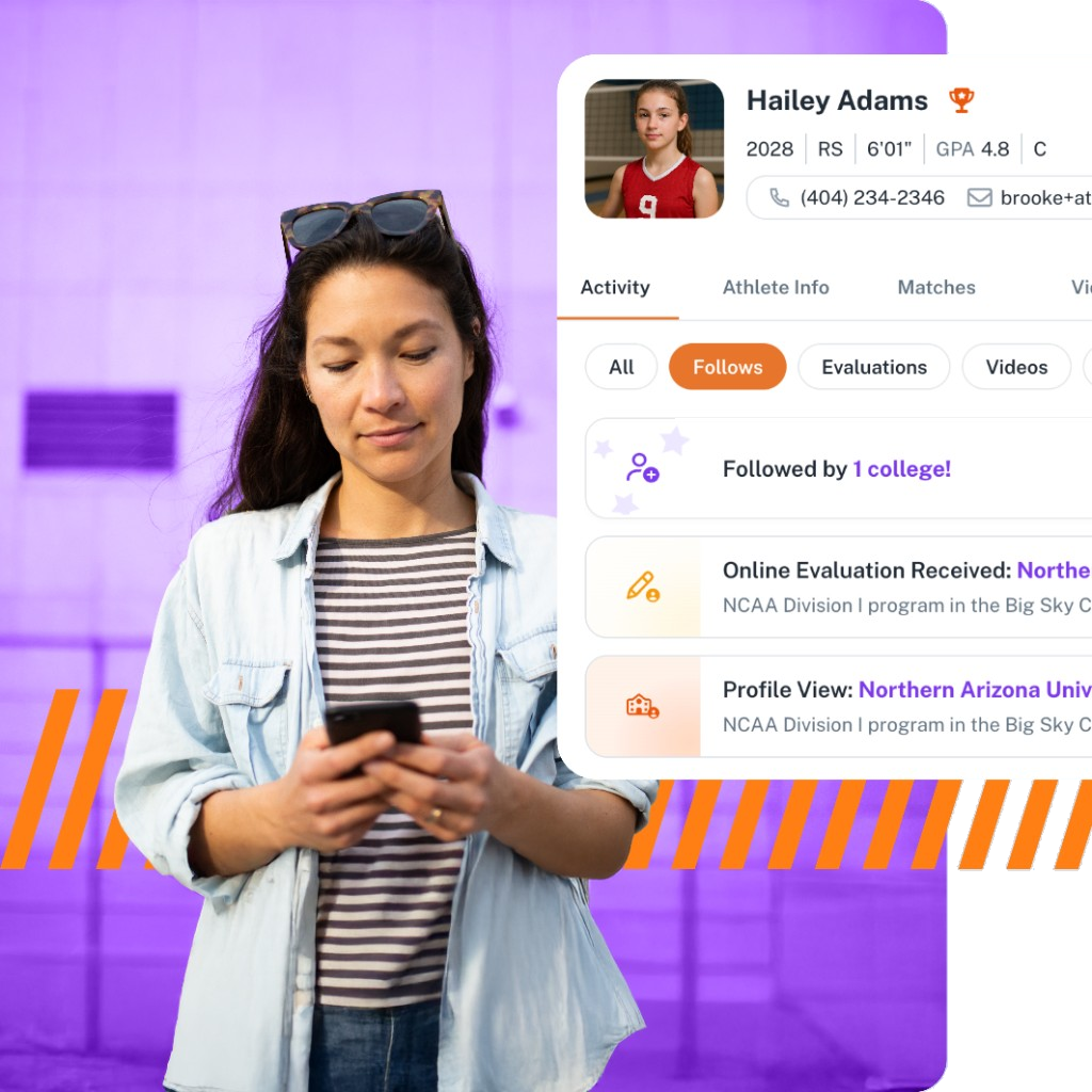 Club director tracking athlete recruiting activity and profile views